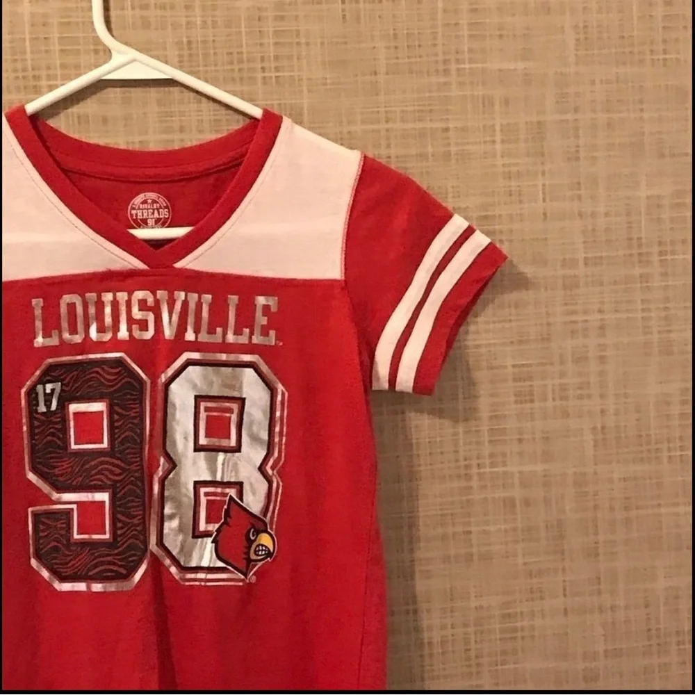 Rivalry Threads Red and White Kids V-Neck Jersey